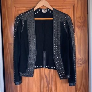 Haute Hippie leather and suede studded jacket